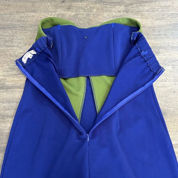 Joy Joy Women Size Medium Strapless Short Dress Blue Bow‎ Polyester - Picture 8 of 9